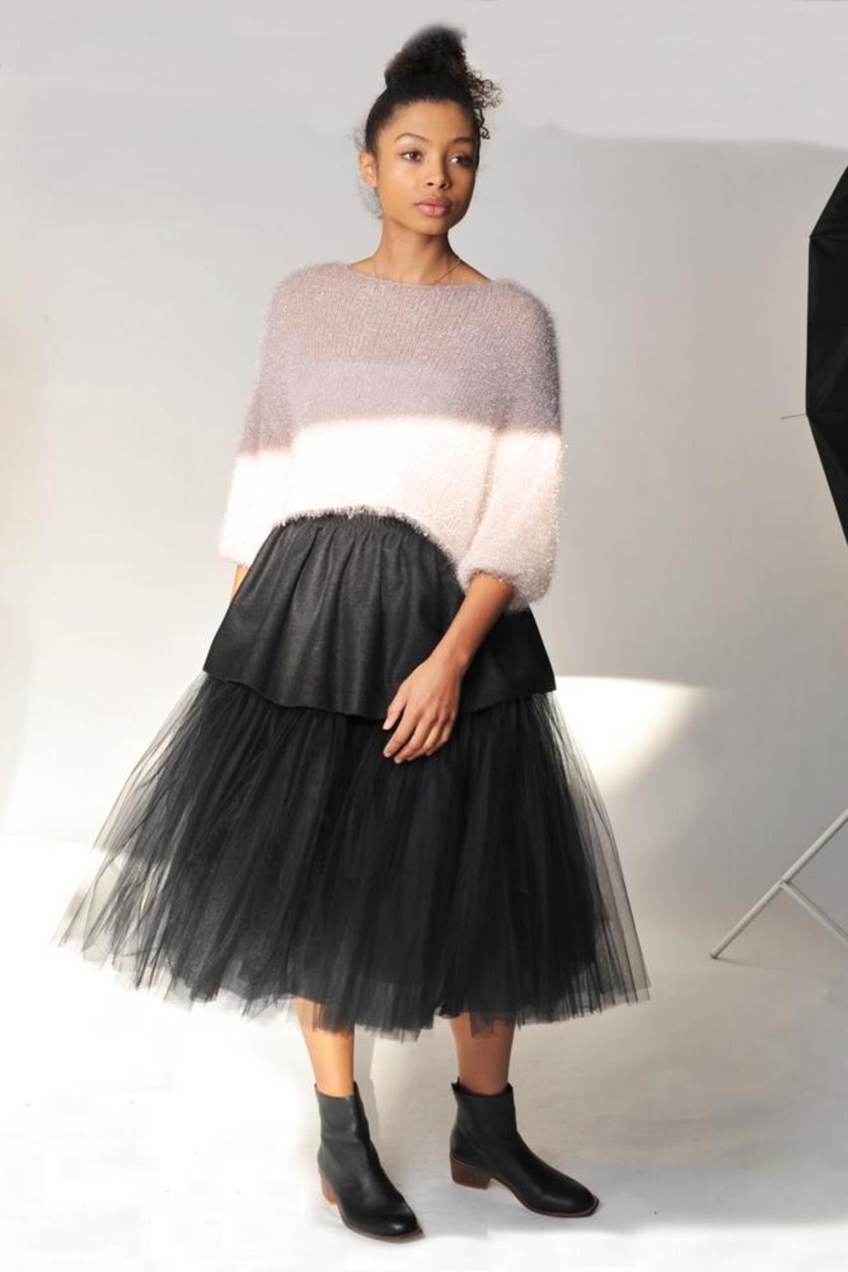 Louiza Babouryan Wool Peplum Belt - Black - Image 4 of 6