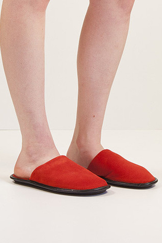 Lisa B. Women Suede Slipper - Red Lisa B. Women Suede Slipper - Red