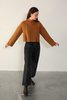 DAĒZA CROPPED PANEL SWEATER - CURRY - Thumbnail 1