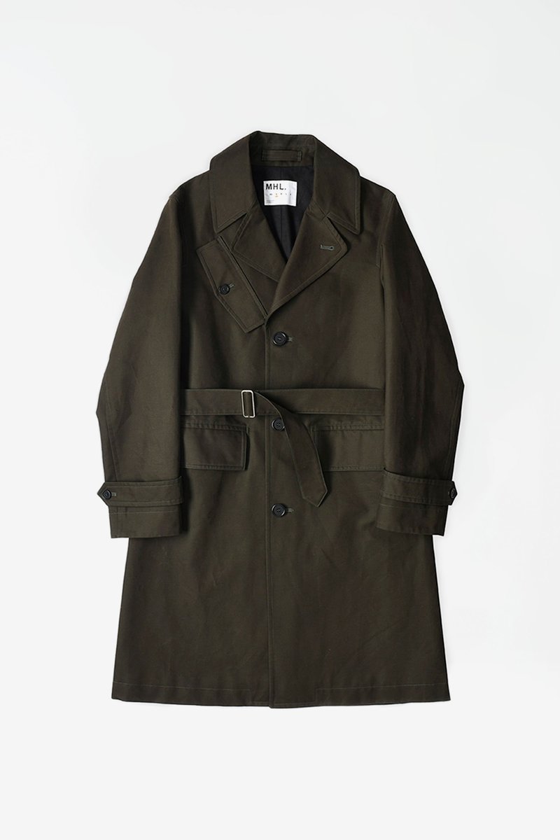 ジャケット・アウター MHL. 13AW Proofed Cotton Duster Coat-M duster-coat-cotton-oilskin-low