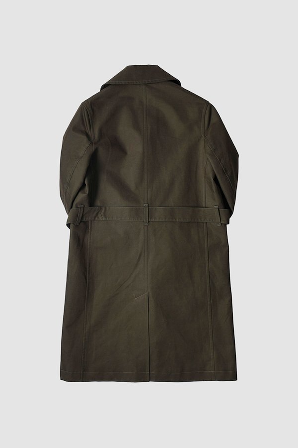 Margaret Howell Military Washed Dense Cotton Overcoat - Dark Olive