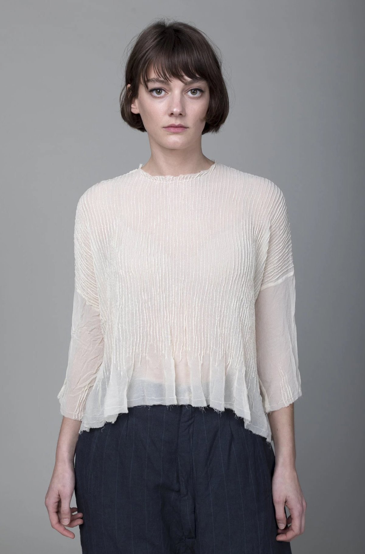 Sula Clothing LTD. Pleated Blouse - Swan - Image 1 of 4