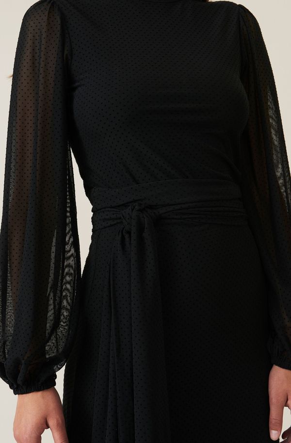 Ganni Dot Mesh Top - Black | Garmentory