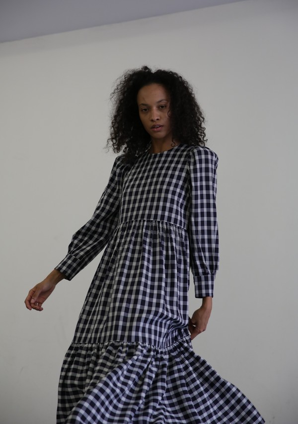 MR. LARKIN MAY PLAID DRESS - NAVY PLAID MR. LARKIN MAY PLAID DRESS - NAVY PLAID