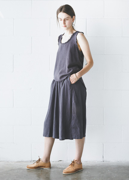 Black Crane Slit Wide Culotte in Midnight Black Crane Slit Wide Culotte in Midnight