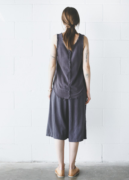 Black Crane Slit Wide Culotte in Midnight Black Crane Slit Wide Culotte in Midnight
