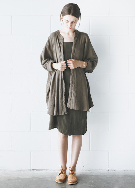 Black Crane Square Shirt in Grey Black Crane Square Shirt in Grey