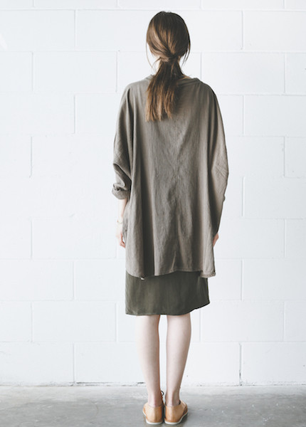 Black Crane Square Shirt in Grey Black Crane Square Shirt in Grey