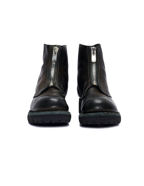 Guidi Leather Vibram Sole Zip Boots - Green Guidi Leather Vibram Sole Zip Boots - Green