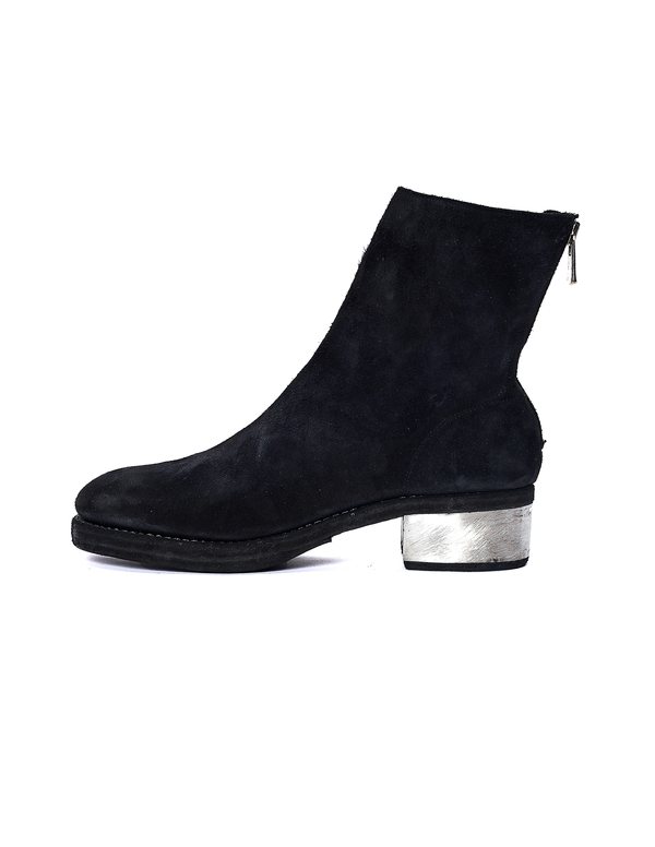 Guidi Suede Metallic Heel Boots - Black Guidi Suede Metallic Heel Boots - Black