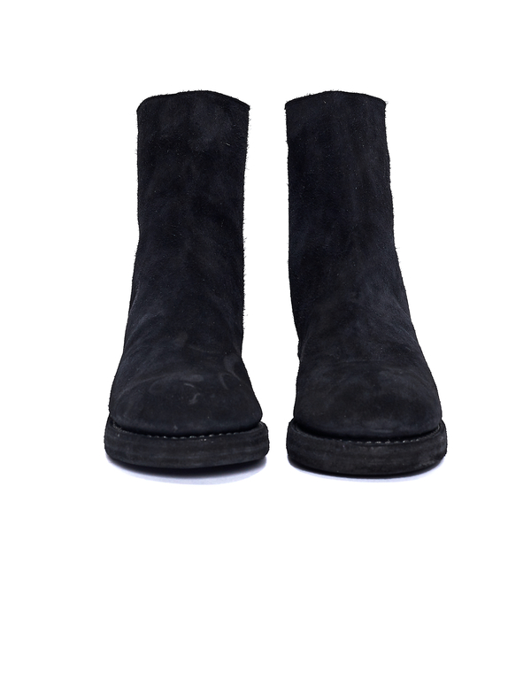 Guidi Suede Metallic Heel Boots - Black Guidi Suede Metallic Heel Boots - Black
