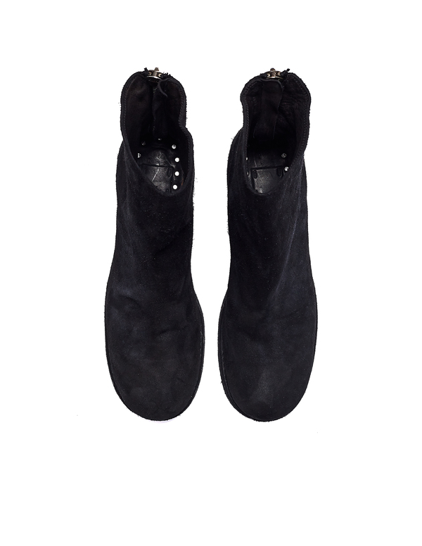 Guidi Suede Metallic Heel Boots - Black Guidi Suede Metallic Heel Boots - Black