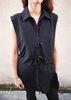 Berenik BLOUSE SLEEVELESS DOUBLE LAYER w. BELT - Black - Thumbnail 2
