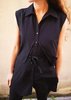 Berenik BLOUSE SLEEVELESS DOUBLE LAYER w. BELT - Black - Thumbnail 10
