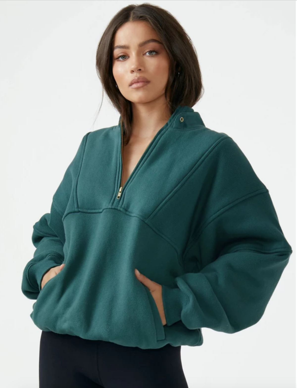 Joah Brown Retro Half Zip - Jade | Garmentory