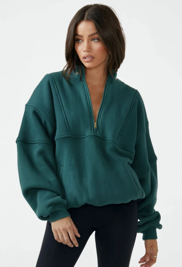 Joah Brown Retro Half Zip - Jade | Garmentory