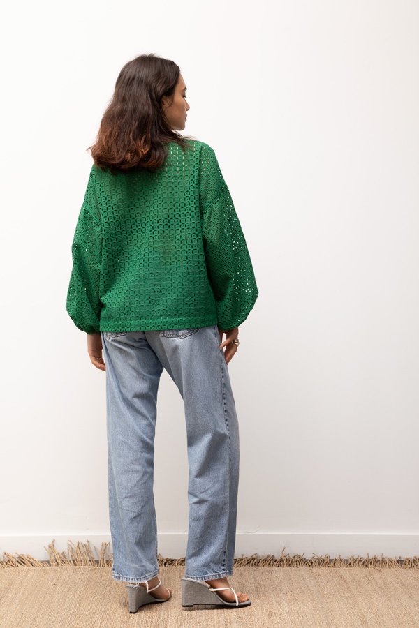 BEFORE MARCH Broidery Bella Blouse - Green BEFORE MARCH Broidery Bella Blouse - Green