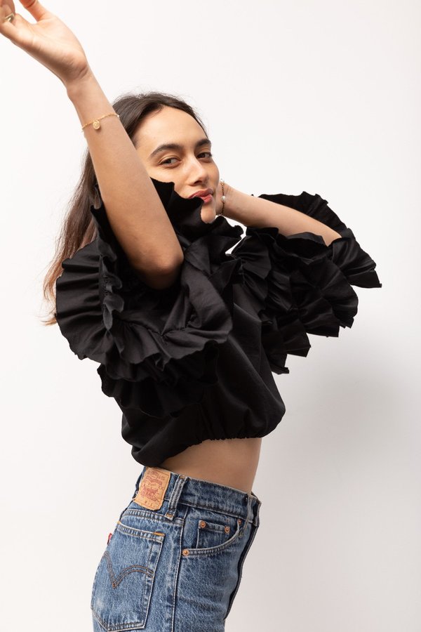 BEFORE MARCH Claudia Crop Blouse - Black BEFORE MARCH Claudia Crop Blouse - Black