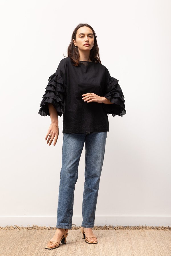 BEFORE MARCH Jamilla Ruffle Blouse - Black BEFORE MARCH Jamilla Ruffle Blouse - Black