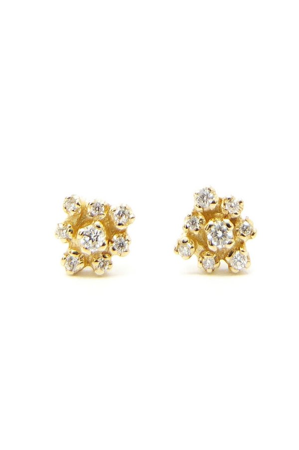 n + a Round Cluster Earring - Yellow Gold n + a Round Cluster Earring - Yellow Gold