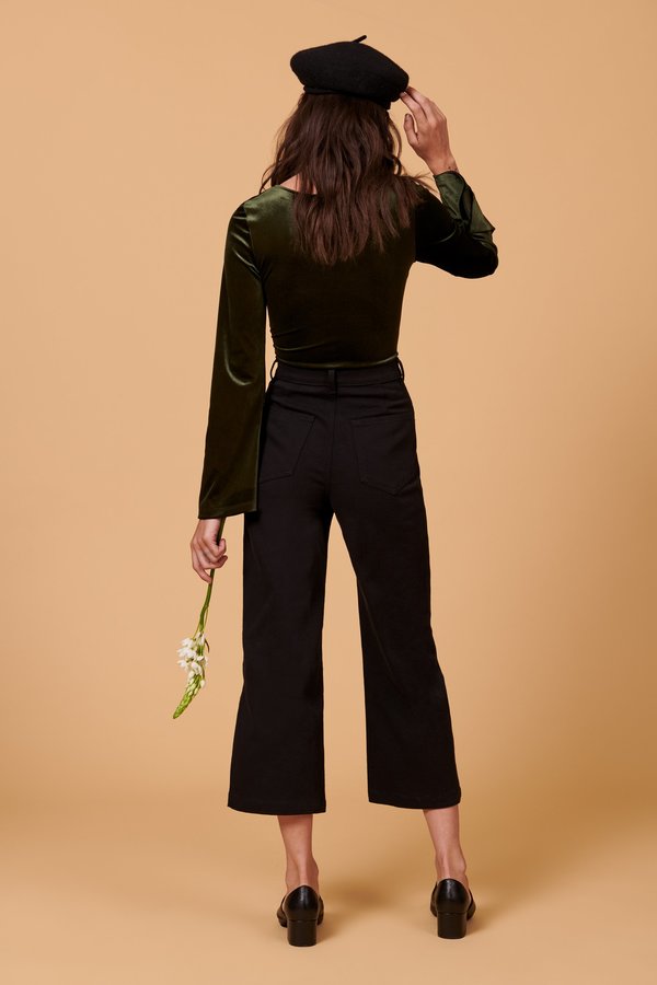 Whimsy + Row Alyssa Velvet Bodysuit - Green Whimsy + Row Alyssa Velvet Bodysuit - Green