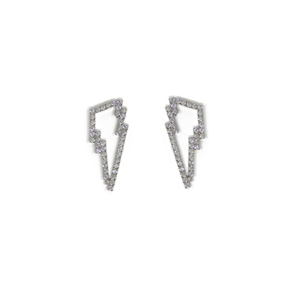 Joomi Lim Crystal Lightning Bolt Earrings - Rhodium/Crystal Joomi Lim Crystal Lightning Bolt Earrings - Rhodium/Crystal