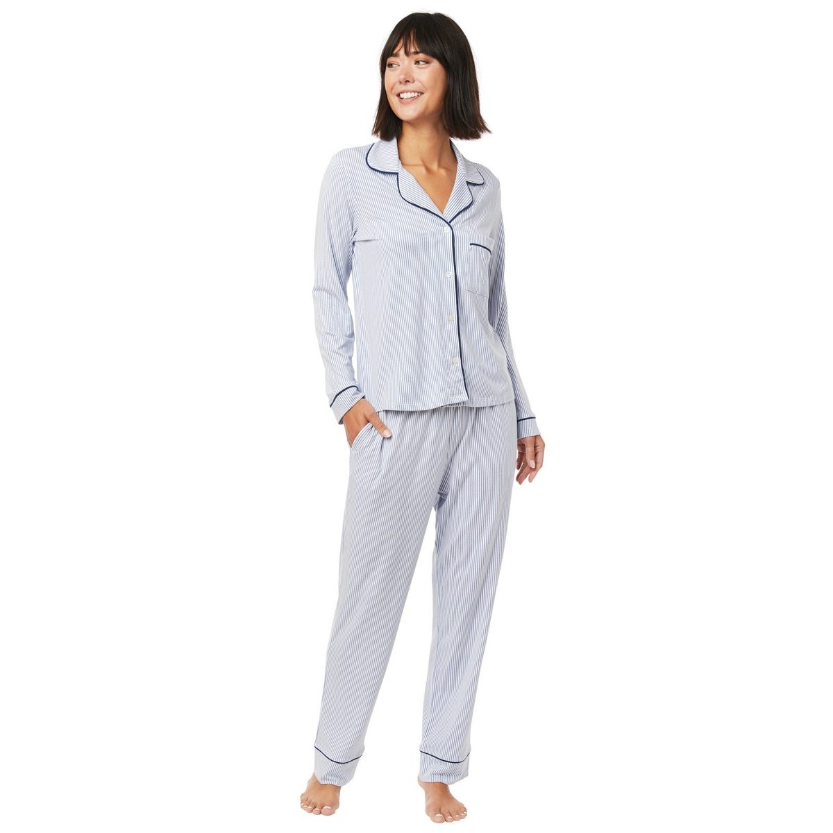 The Cat’s Pajamas Simple Stripe Pima Knit Pajama Garmentory