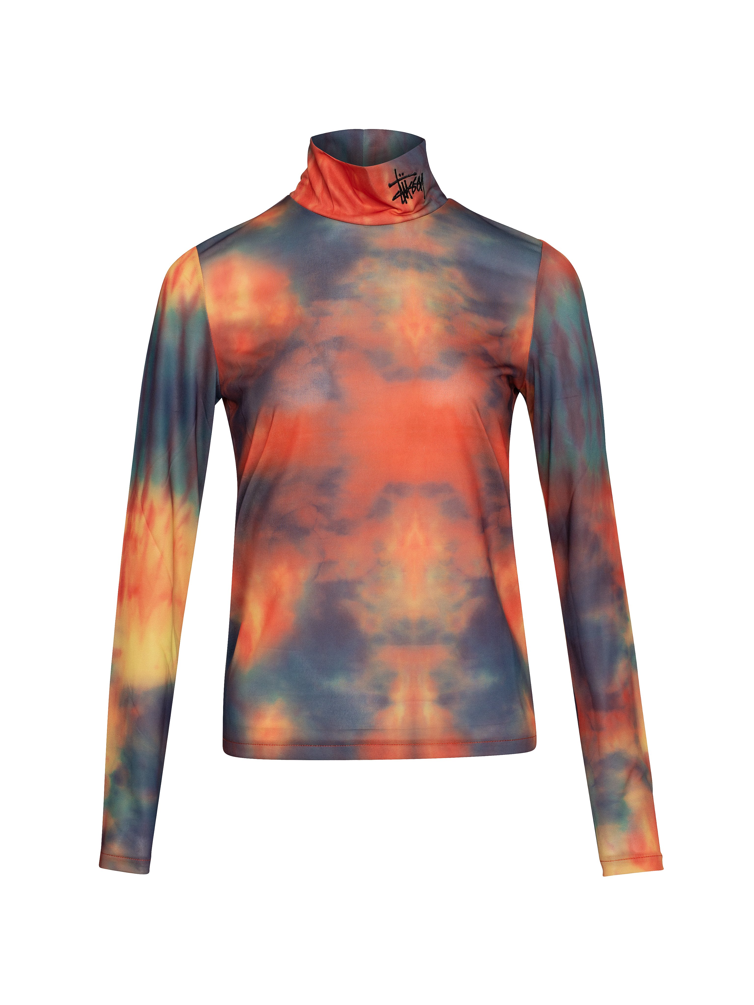 tie dye mock neck