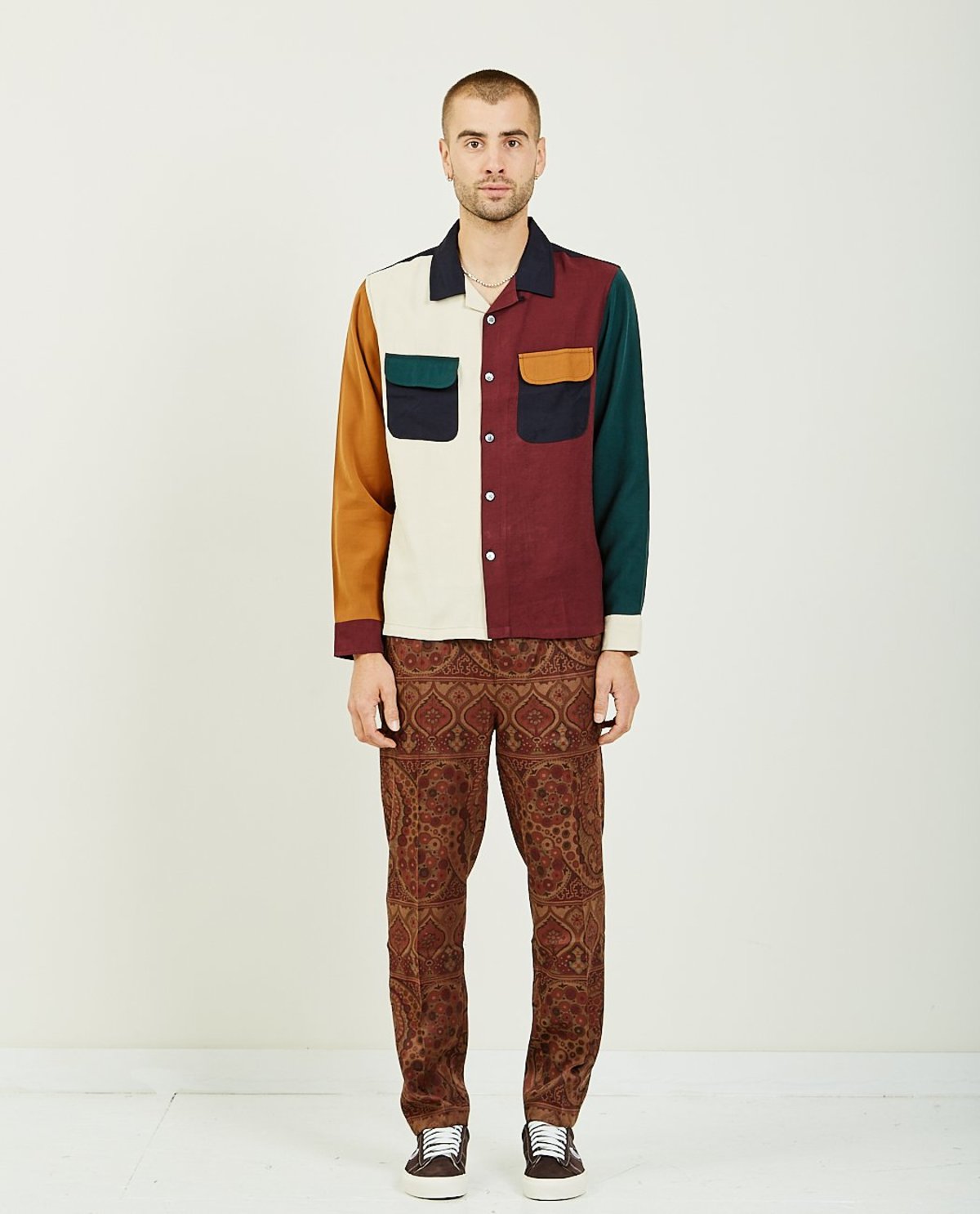 Stussy COLOR BLOCK RAYON SHIRT - MULTI | Garmentory