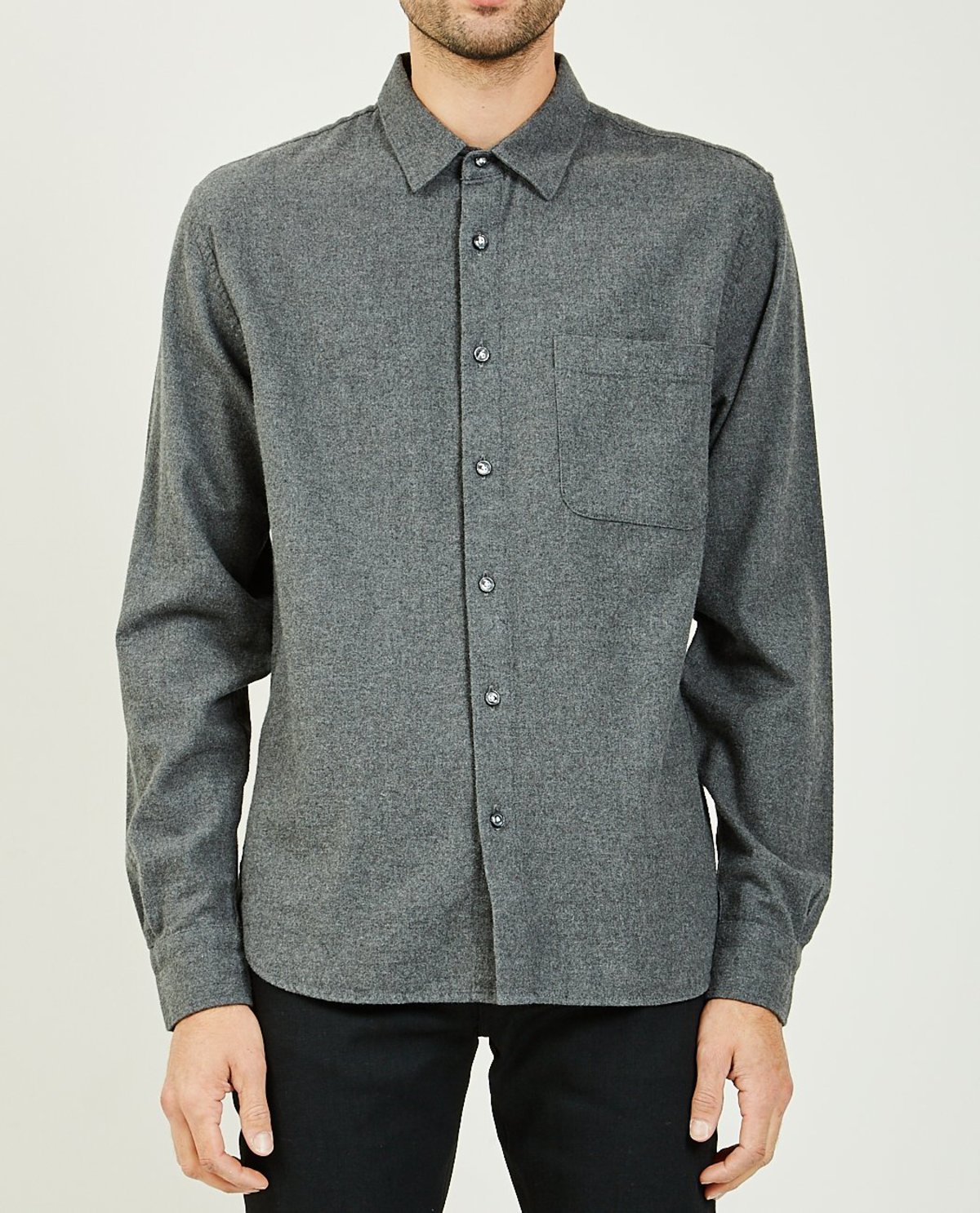 KATO THE RIPPER SHIRT - DARK GRAY CHAMBRAY VIYELLA | Garmentory