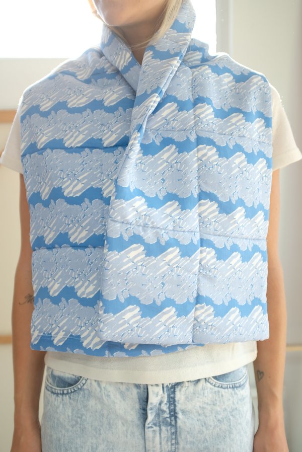 Beklina Quilted French Ribbon Scarf - Hydrangea Beklina Quilted French Ribbon Scarf - Hydrangea