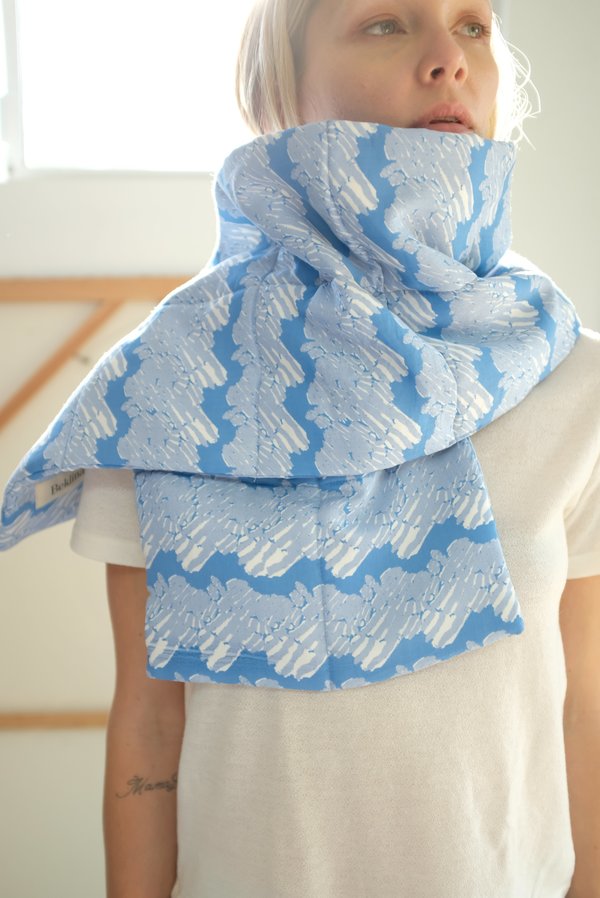 Beklina Quilted French Ribbon Scarf - Hydrangea Beklina Quilted French Ribbon Scarf - Hydrangea