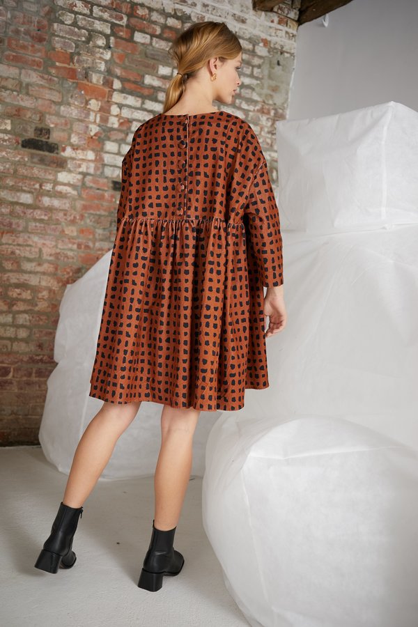 WHiT Sab Confetti Check Dress - Mocha WHiT Sab Confetti Check Dress - Mocha