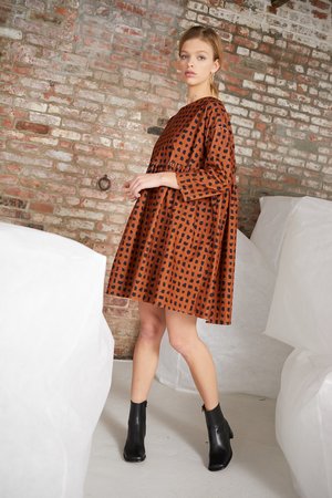 WHiT Sab Confetti Check Dress - Mocha WHiT Sab Confetti Check Dress - Mocha