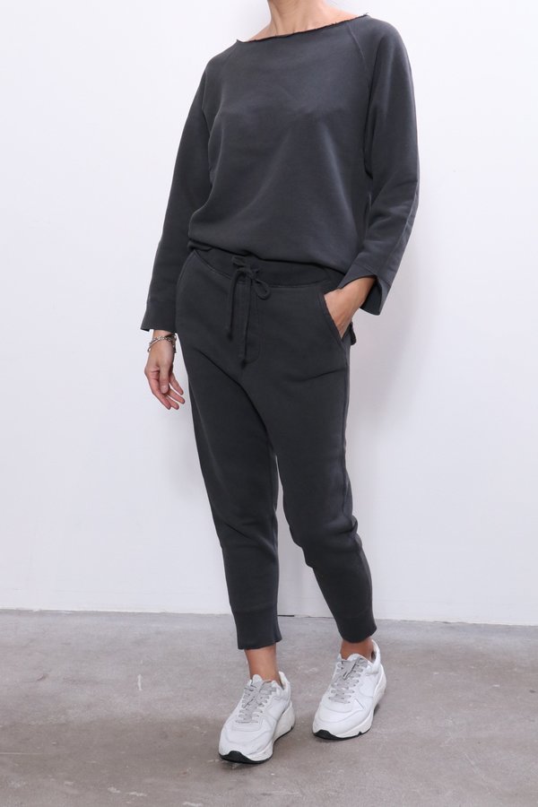 Nili Lotan Luka Scoop Neck Sweatshirt - Gunmetal Nili Lotan Luka Scoop Neck Sweatshirt - Gunmetal