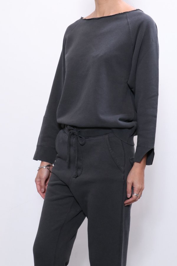 Nili Lotan Luka Scoop Neck Sweatshirt - Gunmetal Nili Lotan Luka Scoop Neck Sweatshirt - Gunmetal