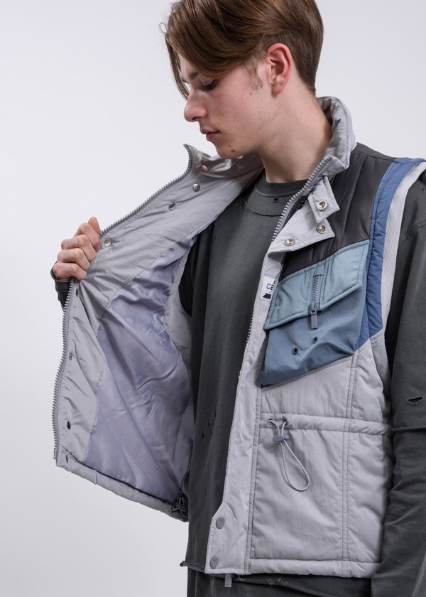 C2H4 Memory Supervisor Panelled Quilted Gilet Vest - gray/blue C2H4 Memory Supervisor Panelled Quilted Gilet Vest - gray/blue