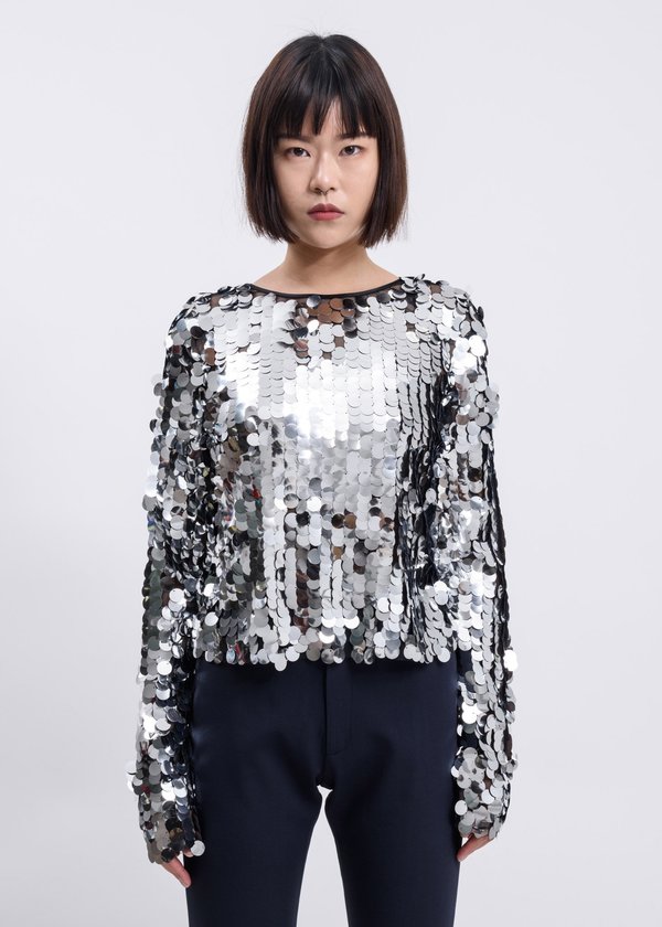 Sunnei Silver Sequin T-Shirt