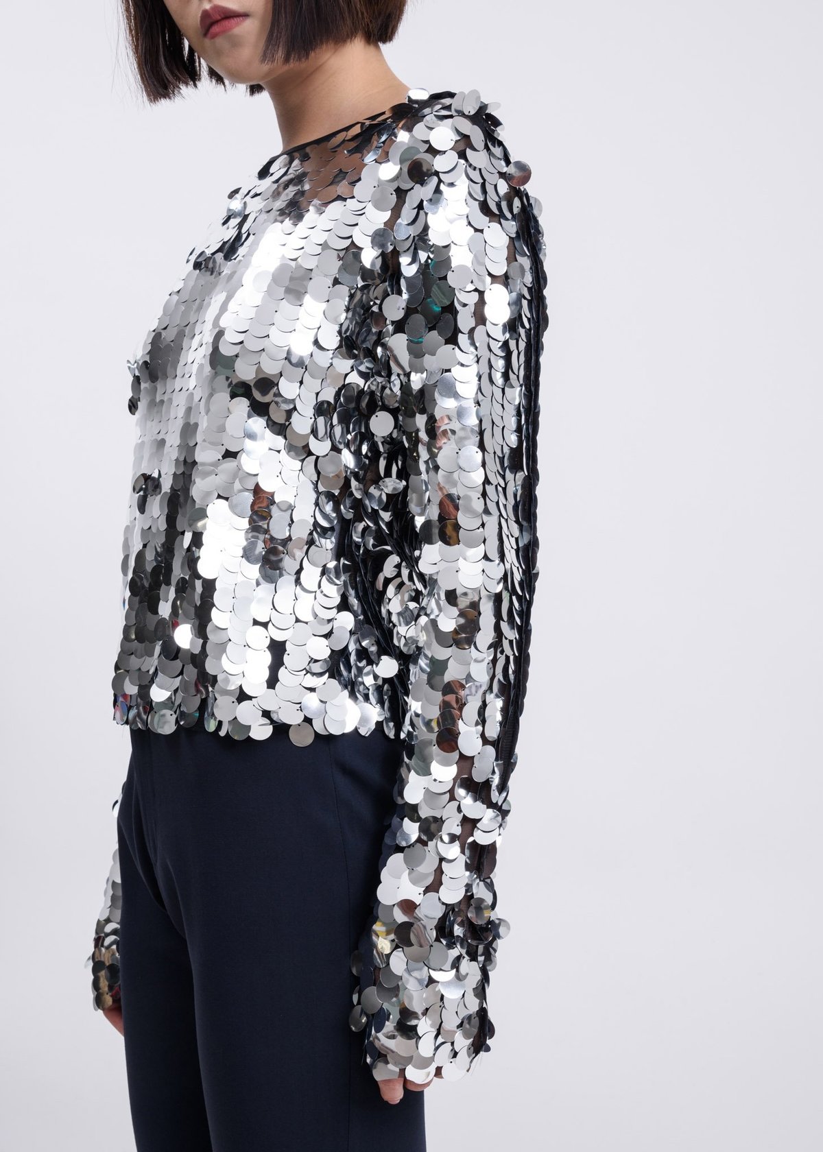 Sunnei Silver Sequin T-Shirt - Image 2 of 4