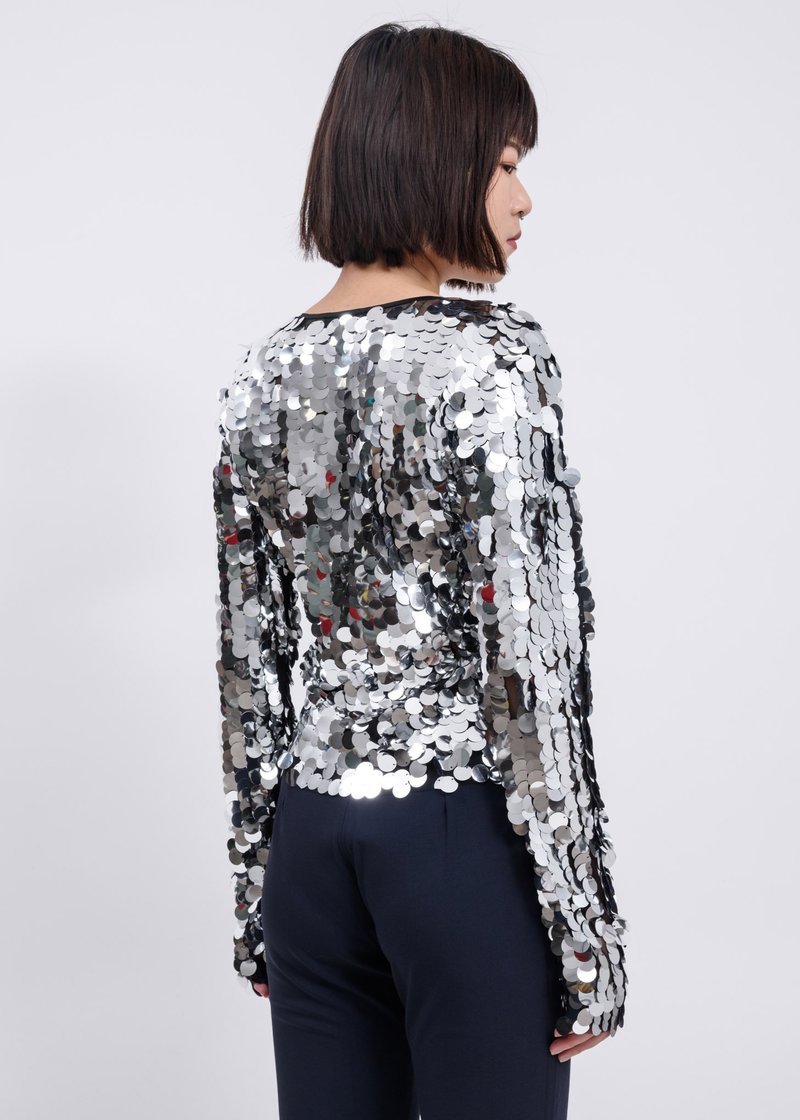 Sunnei Silver Sequin T-Shirt