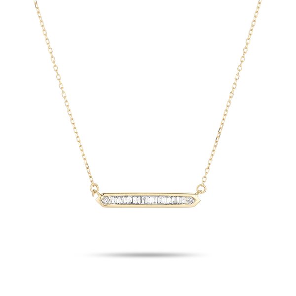 ADINA REYTER BAGUETTE BAR NECKLACE - 14k yellow gold ADINA REYTER BAGUETTE BAR NECKLACE - 14k yellow gold