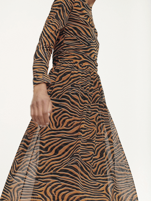 Samsoe & Samsoe Vivi Zebra Dress - Argan Moonscape Samsoe & Samsoe Vivi Zebra Dress - Argan Moonscape