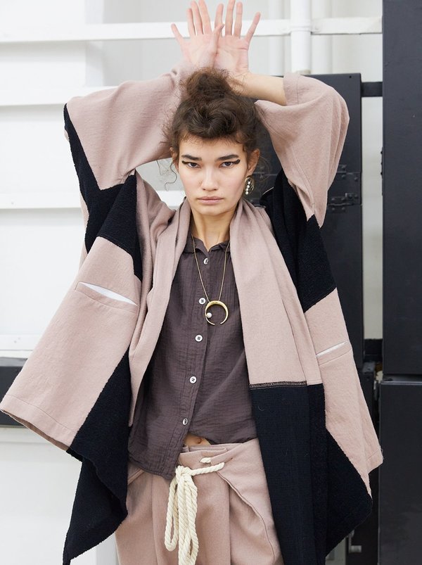 Atelier Delphine Haori Coat Patched Boa Atelier Delphine Haori Coat Patched Boa