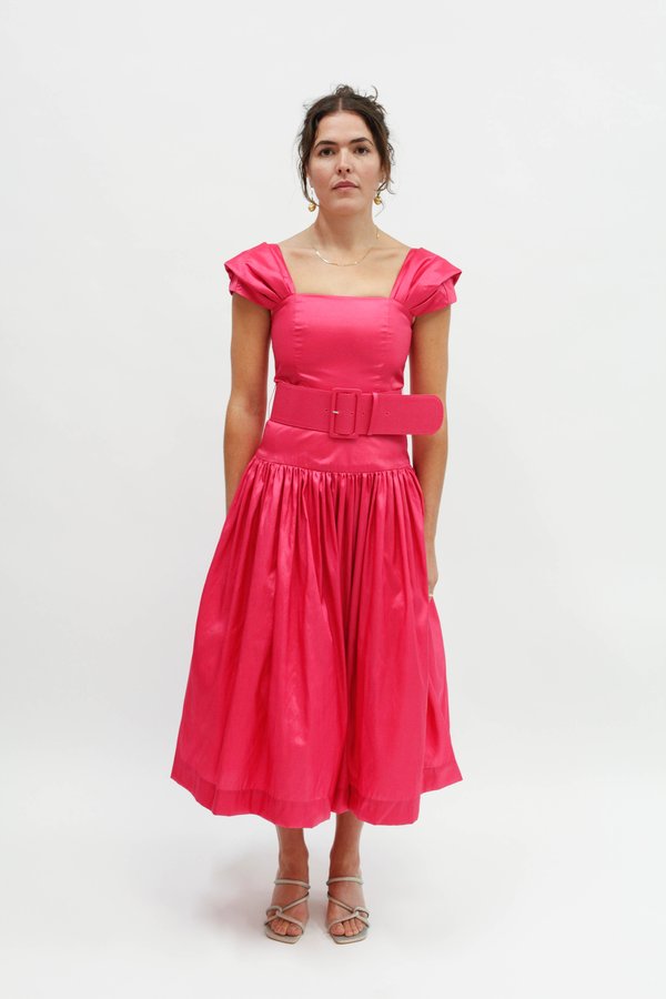 Rachel Antonoff Rosie Drop Waist Dress - Hot Pink | Garmentory Rachel Antonoff Rosie Drop Waist Dress - Hot Pink | Garmentory