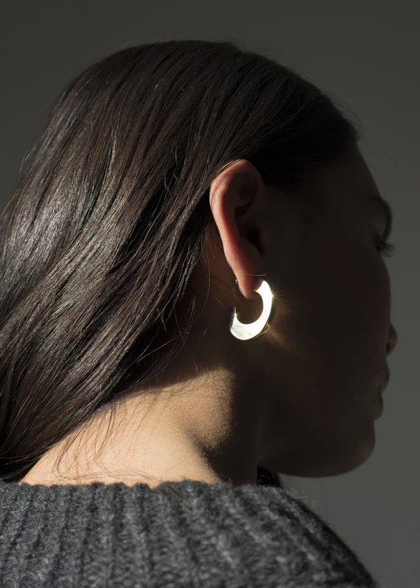 Pari Desai Sculptural Medium Hoops - Sterling Silver Pari Desai Sculptural Medium Hoops - Sterling Silver