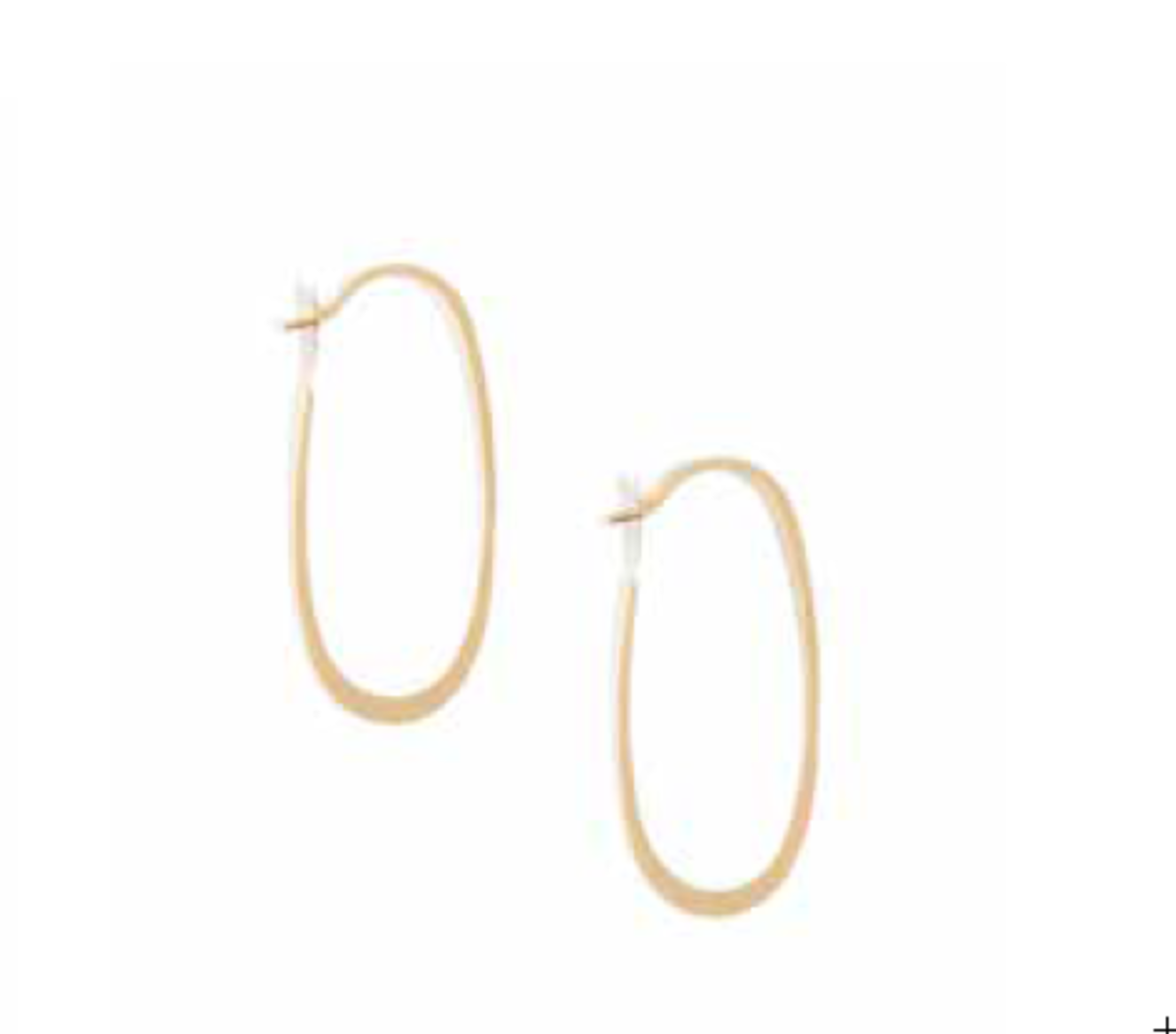 Melissa Joy Manning Elliptical Hoops - Gold  - Image 1 of 1