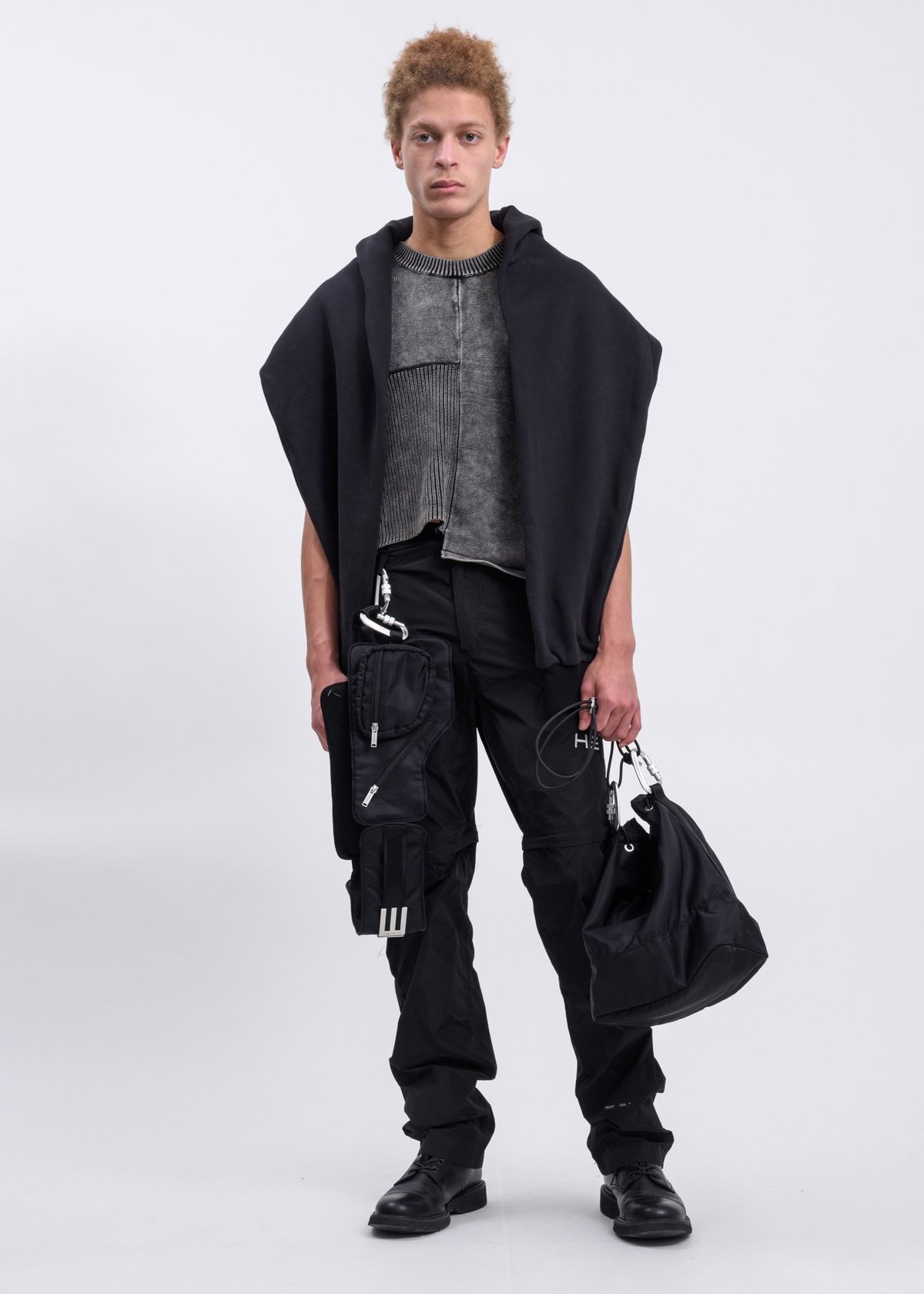 Heliot Emil Hoodie With Knitted Vest - Black | Garmentory