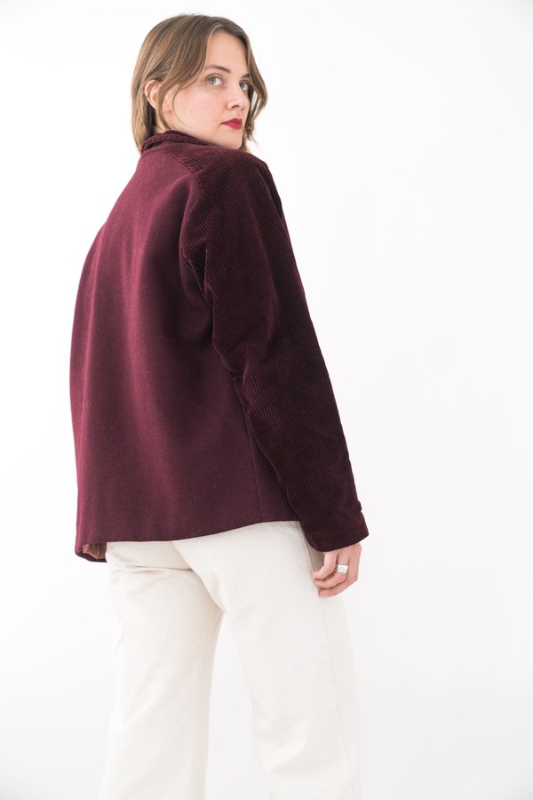 Backtalk PDX Vintage Quilted Corduroy Blazer - Maroon Backtalk PDX Vintage Quilted Corduroy Blazer - Maroon