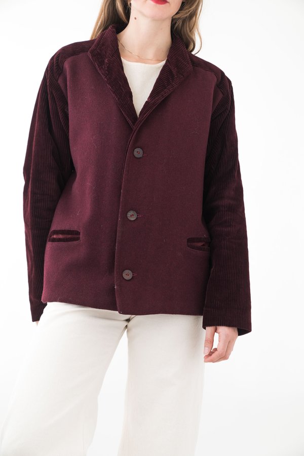 Backtalk PDX Vintage Quilted Corduroy Blazer - Maroon Backtalk PDX Vintage Quilted Corduroy Blazer - Maroon