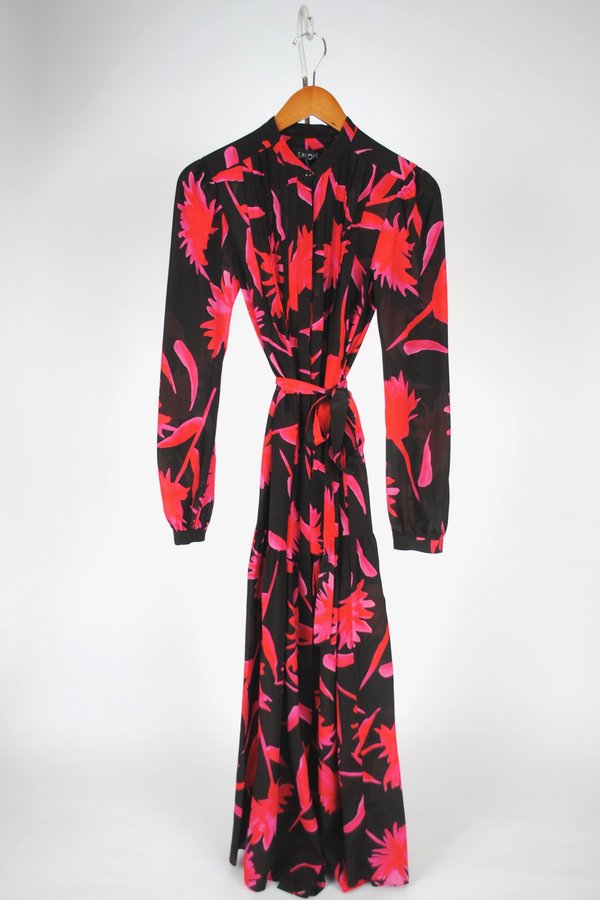 Saloni REMI B DRESS - NOIR CARNATION 